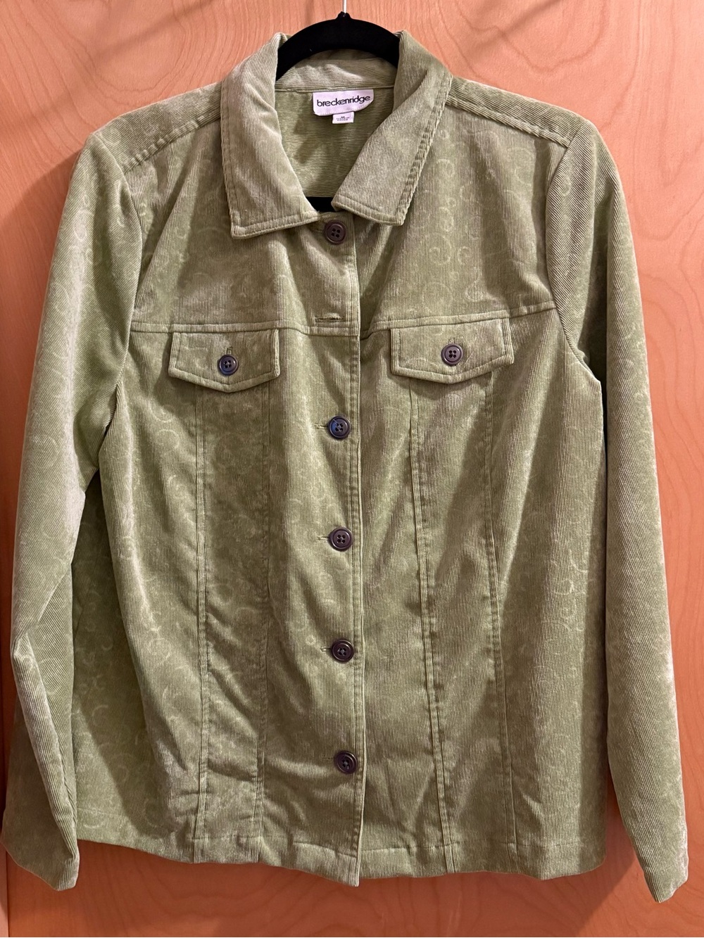 breckenridge Olive Green Button-Front Jean Jacket
